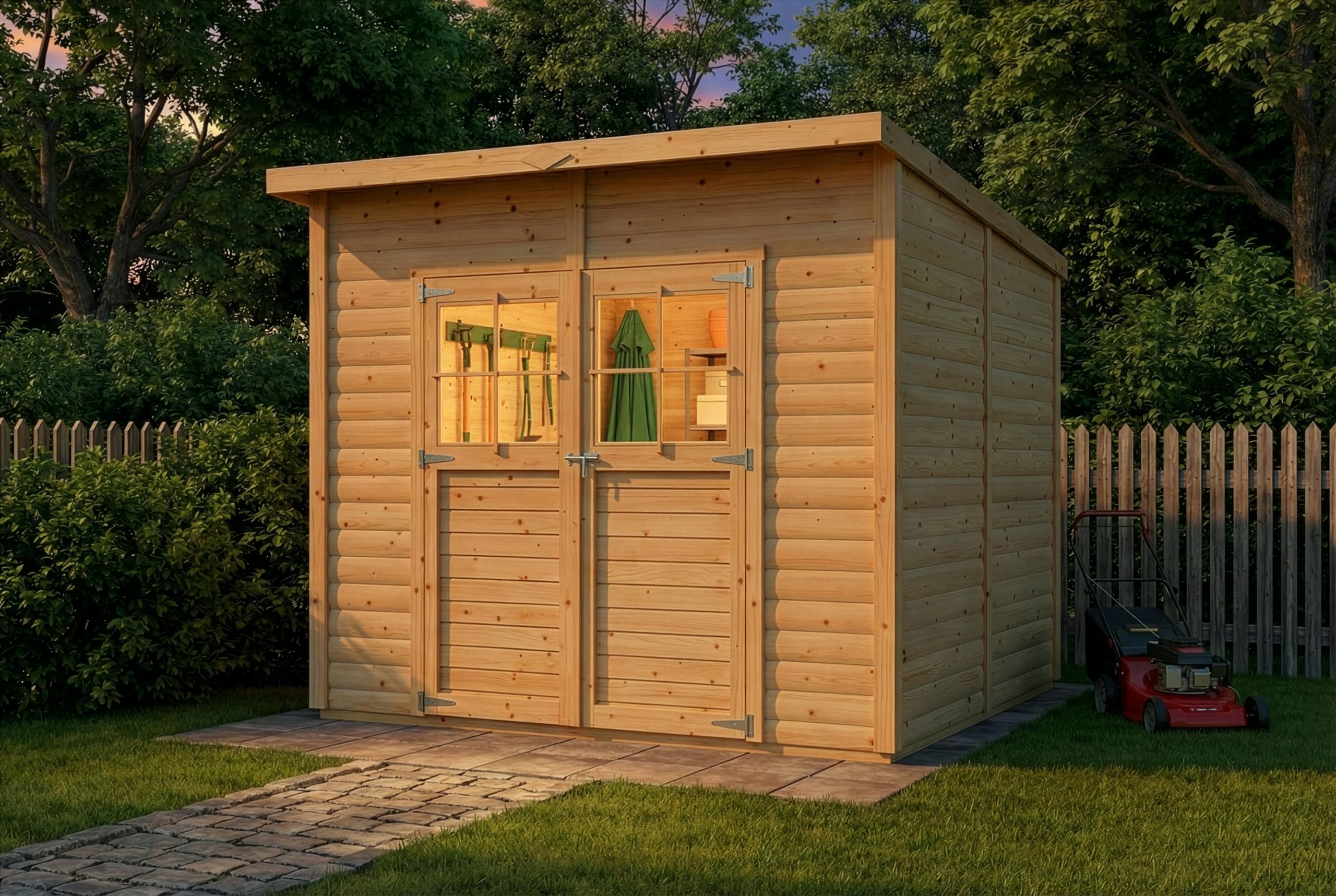 Alpholz Gerätehaus Alster 251x254cm mit 19mm Wandstärke inkl. Fußboden