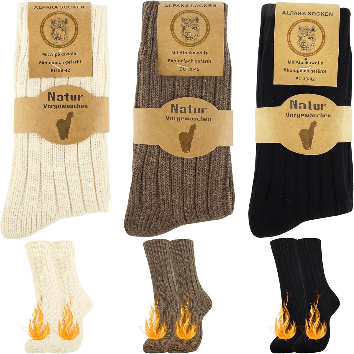 Moyel Alpaca & Merino Wool Socks Women Warm Winter Socks