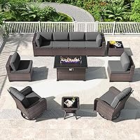 Vista 17 de Kullavik - Juego de muebles para exterior de 6 piezas con sofá modular de ratán de polietileno, color negro