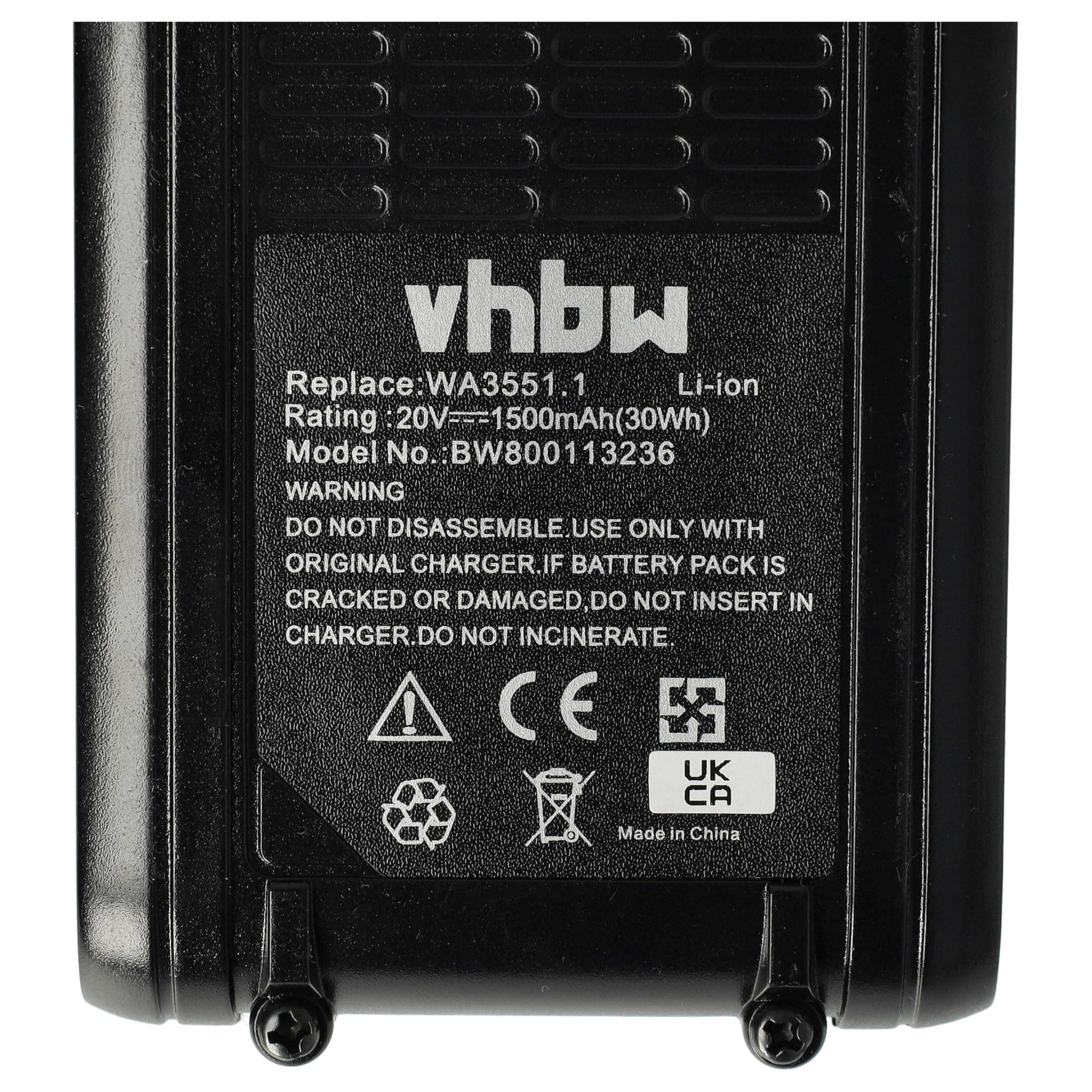 vhbw 2 x akumulator kompatybilny z AL-KO GTLi, GTLi 18 V Comfort, GT 2025 (113535), HS 2015 (113625) Narzędzie elektryczne (1500 mAh, Li-ION, 20 V)
