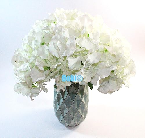 Miniatura 19 de Ooki Ramo de flores artificiales de hortensias de 7 ramas, tallo de arbusto, exhibición floral de jardín, festones decorativos (violeta)