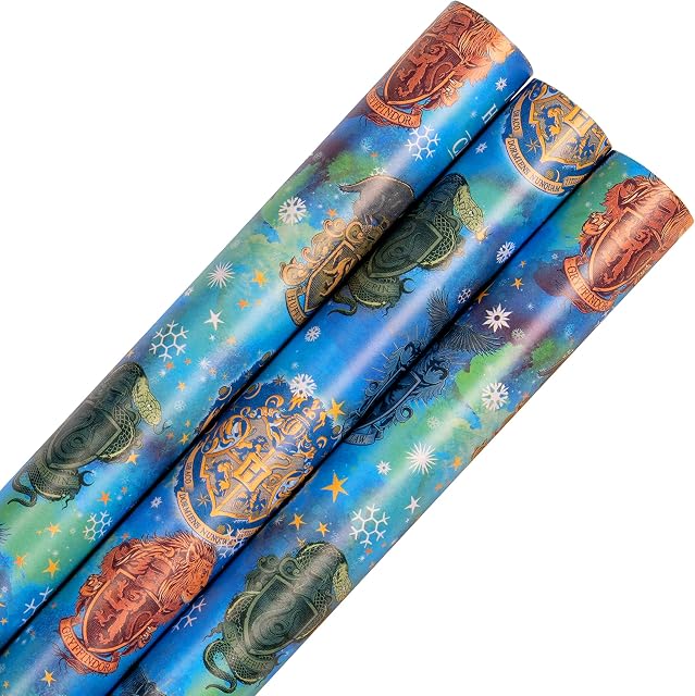 Hallmark Christmas 12M Wrapping Paper Pack - 3 Rolls in 1 Harry Potter Design
