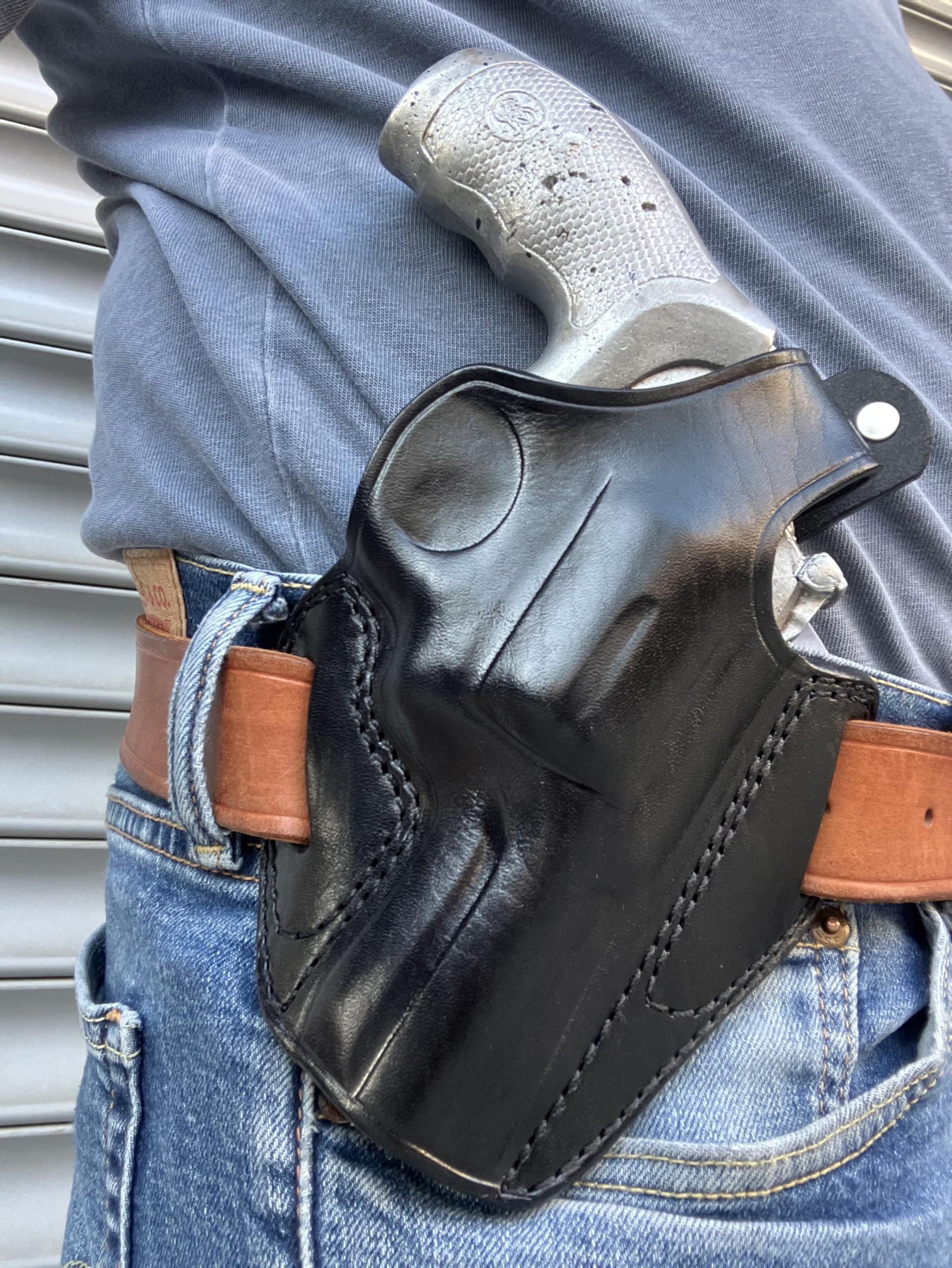 Amazon.co.jp: cal38 レザー カスタム owb ホルスター SW 686 3インチ