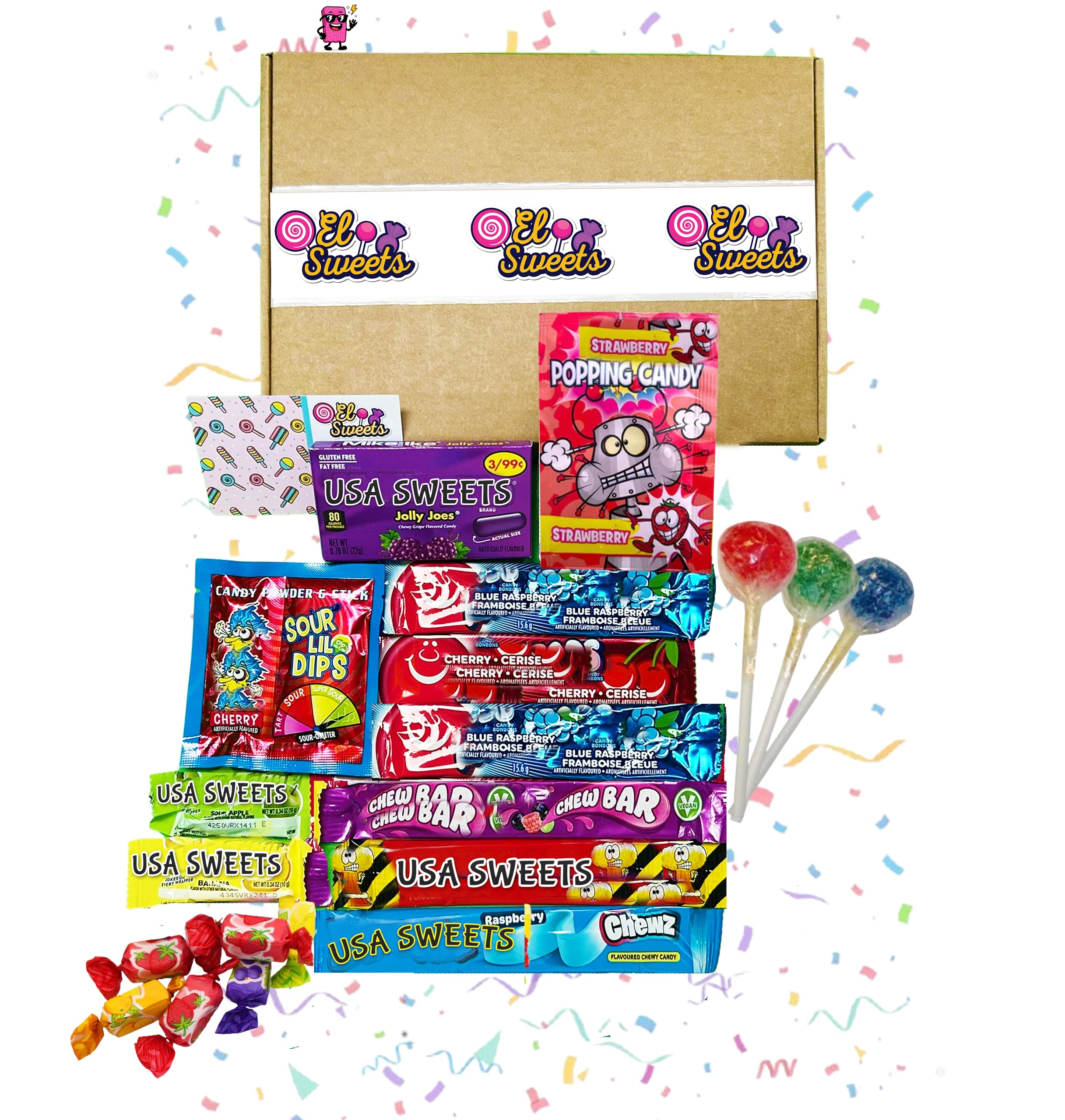 American & International Candy Gift Box – Mixed Chewy, Sour & Fizzy Treats – Perfect Snack Hamper Gift