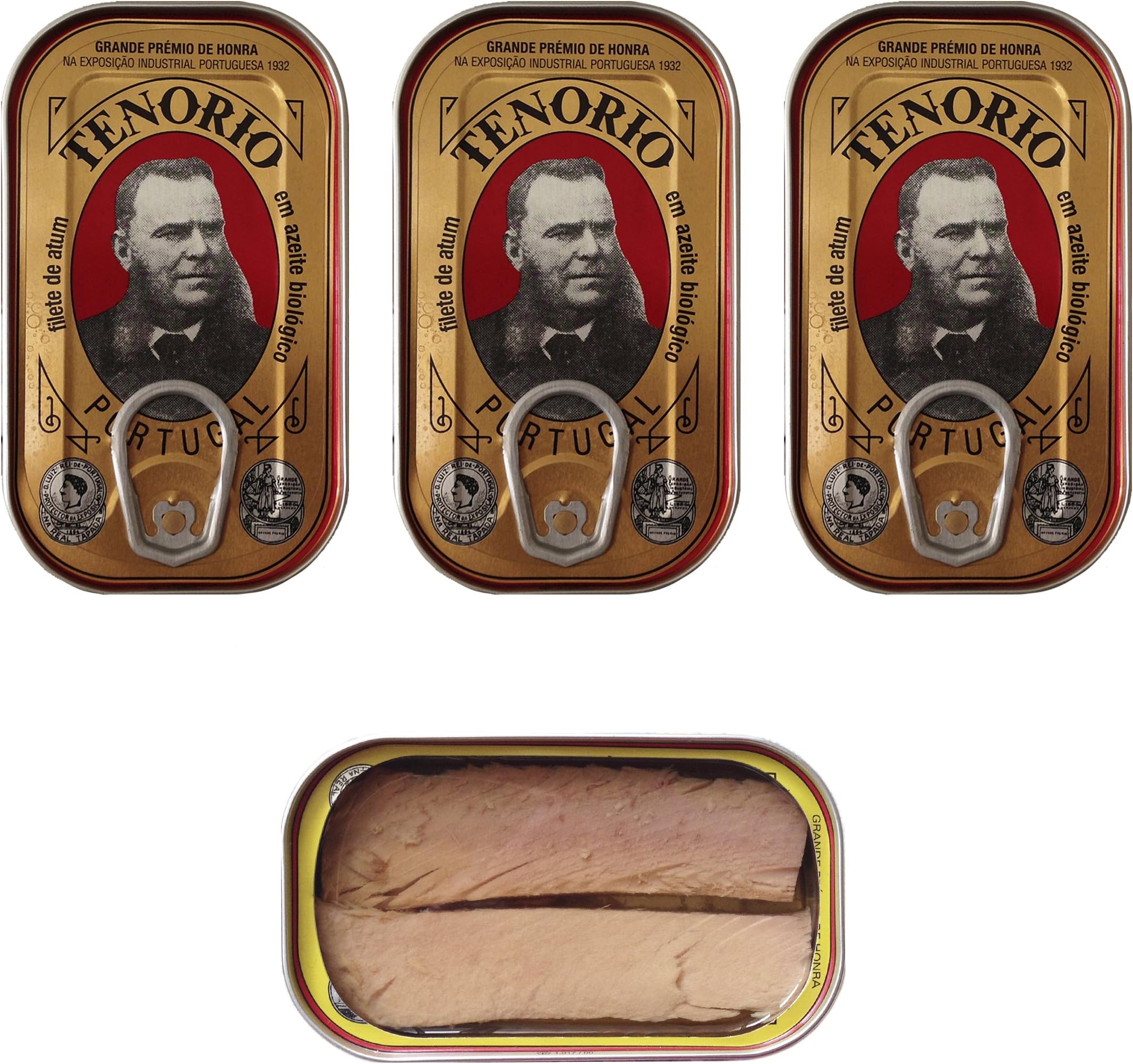 Tuna fillet in bio olive oil Premium line 3 tins x 120 g, Tenorio/Portugal