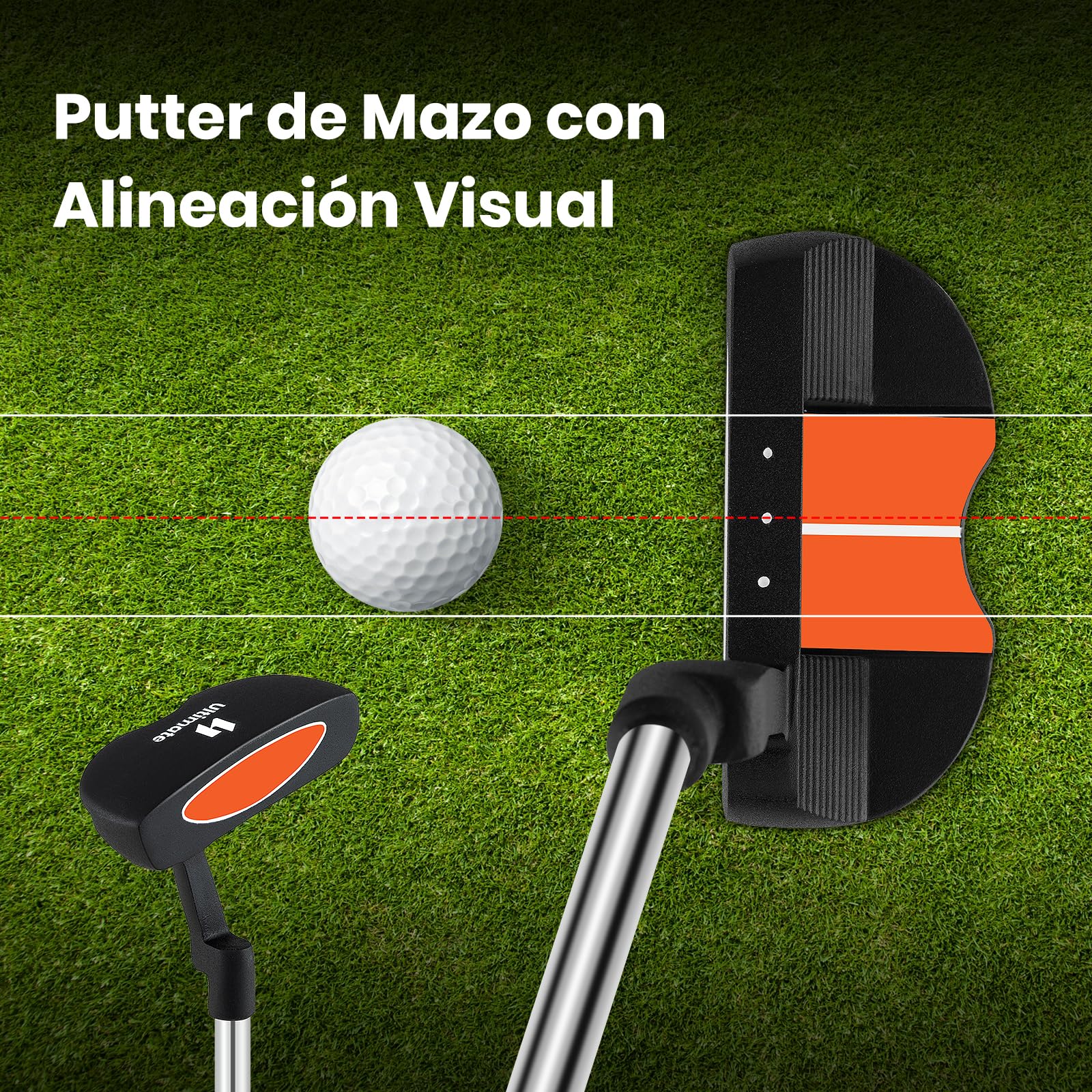 GYMAX Juego Completo de Palos de Golf, con Madera de Fairway #3, Hierros #7 y #9, Putter, Bolsa de Golf Portátil con Soporte y Funda Protectora de Lluvia