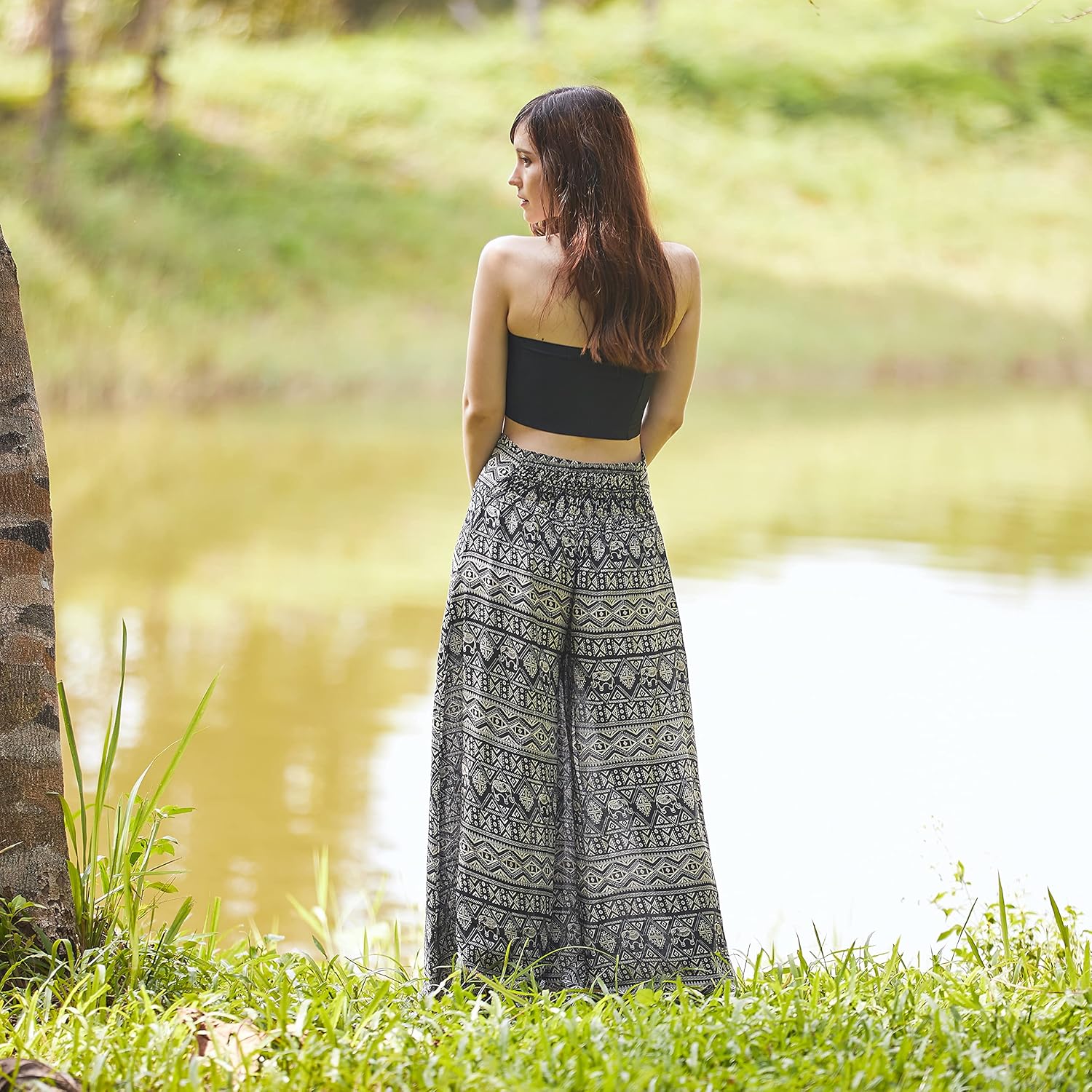 Lannaclothesdesign Palazzo Pants for Women Wide Leg Boho Harem Yoga Pants S M L XL Sizes - Image 5