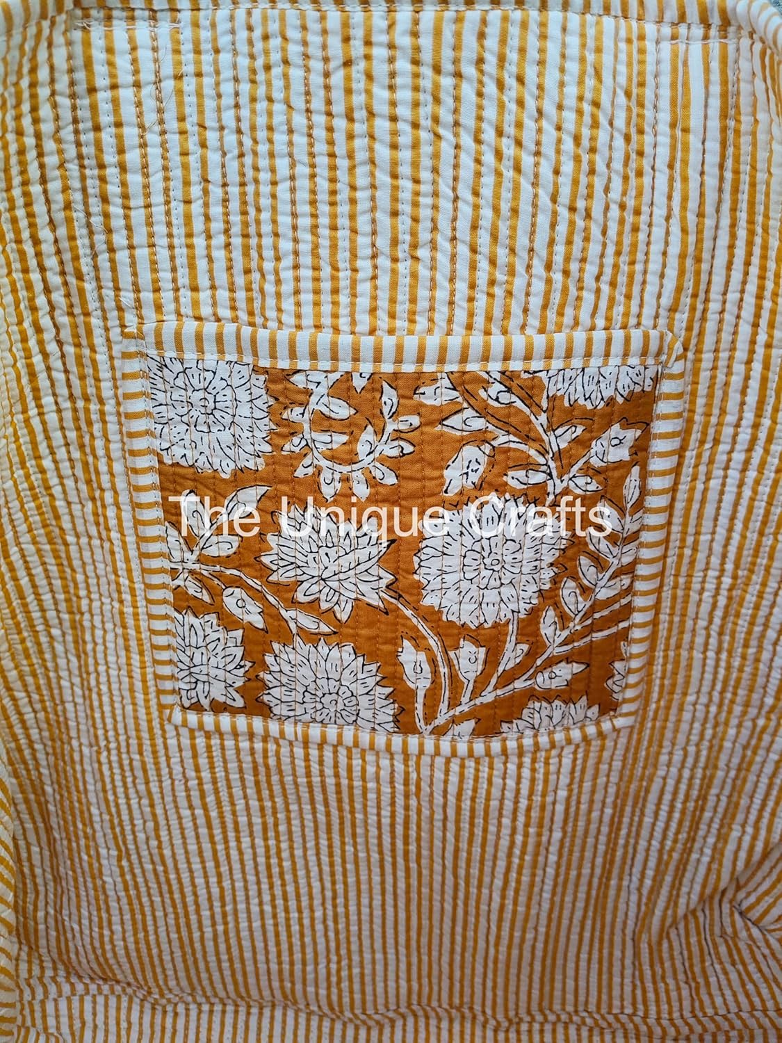 Women's Quilted Cotton Tote Bag Handprinted Reversible Hand Block Print Shoulder Bag Women Handbag Traveling Bag - Image 6