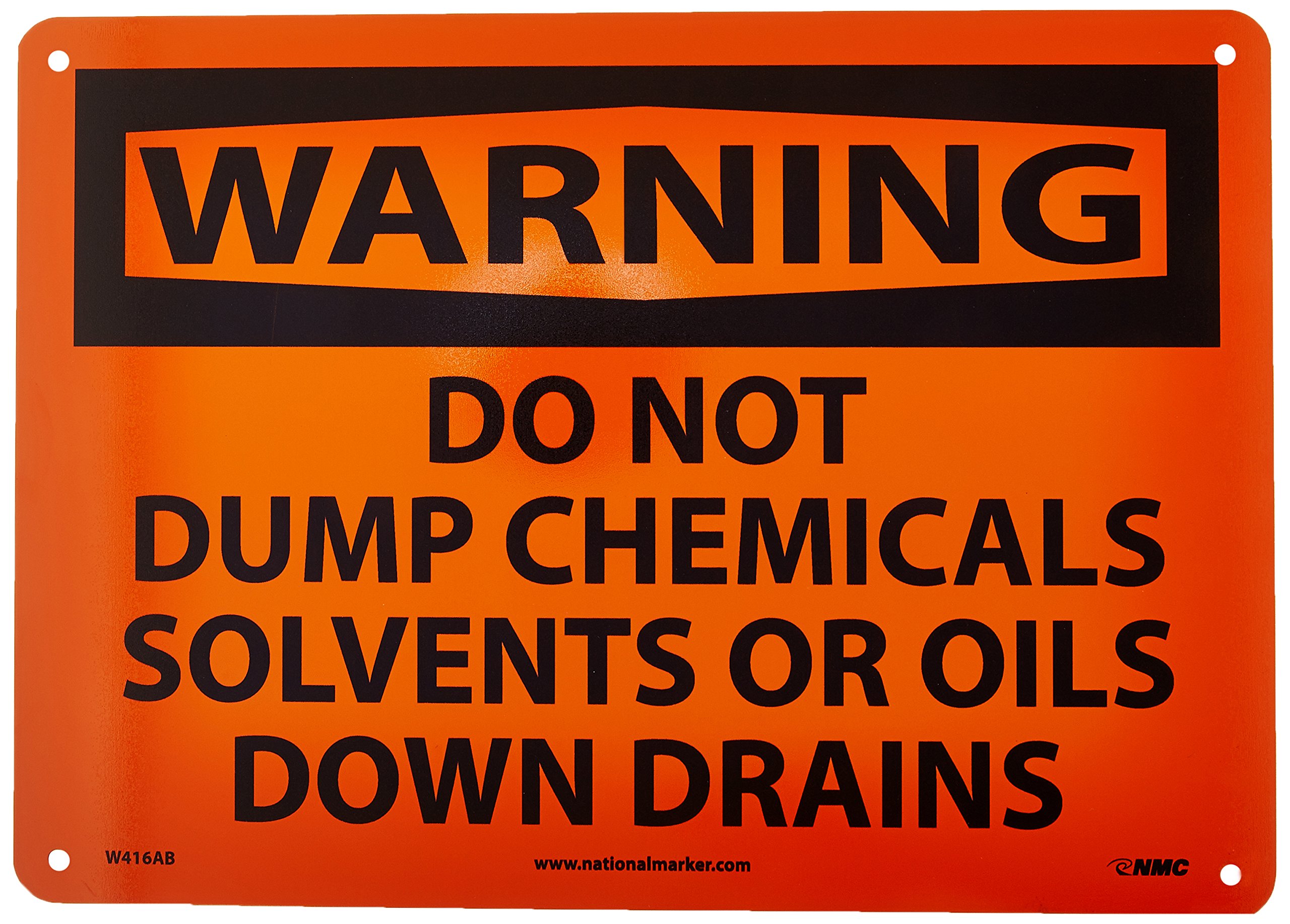 Panneau OSHA WARNING DO NOT DUMP anti-pollution canalisation orange - 5