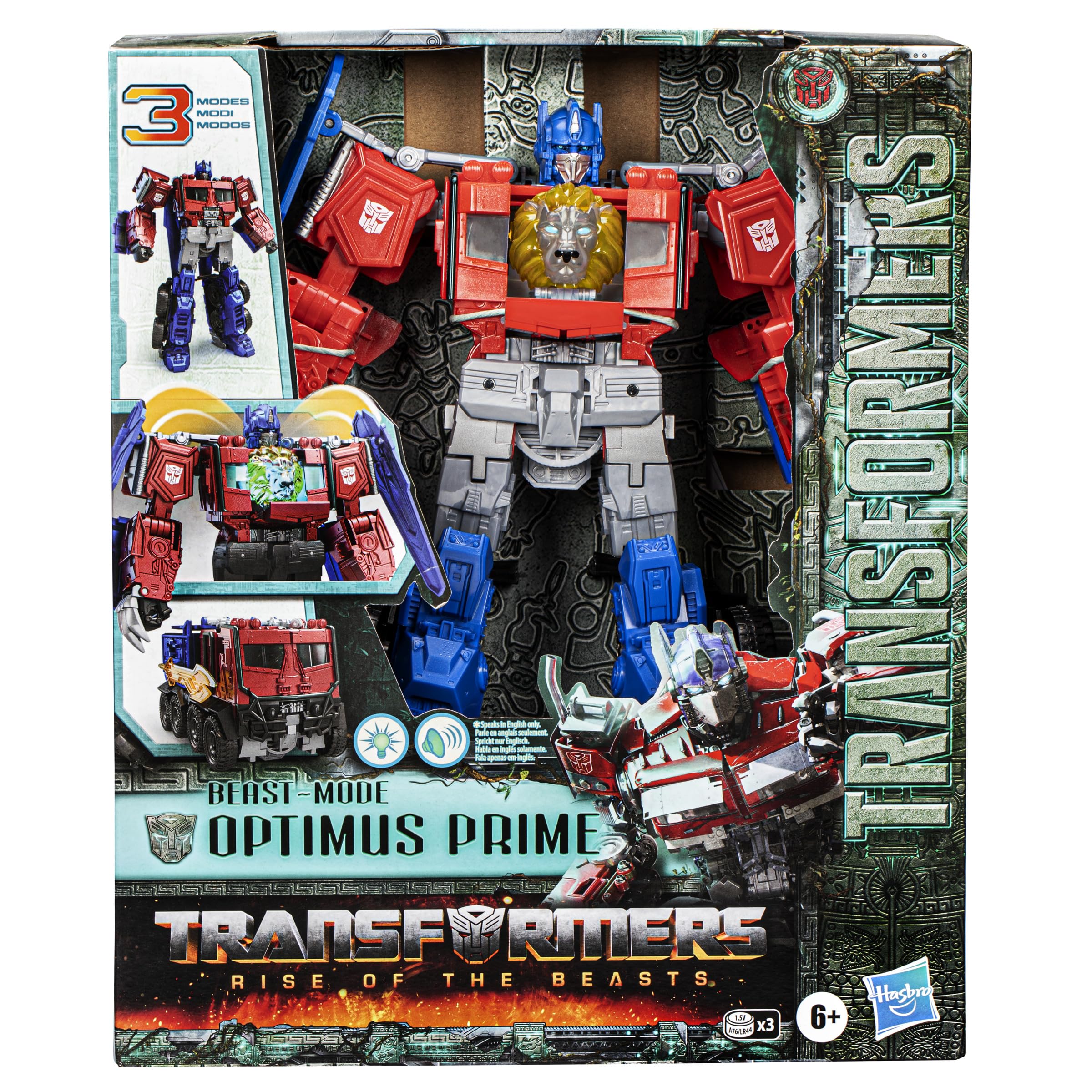 Transformers Toys Rise of The Beasts Movie, Beast-Mode Optimus Prime Toy with Lights and Sounds, Age 6 and up, 10-inch - Image 2
