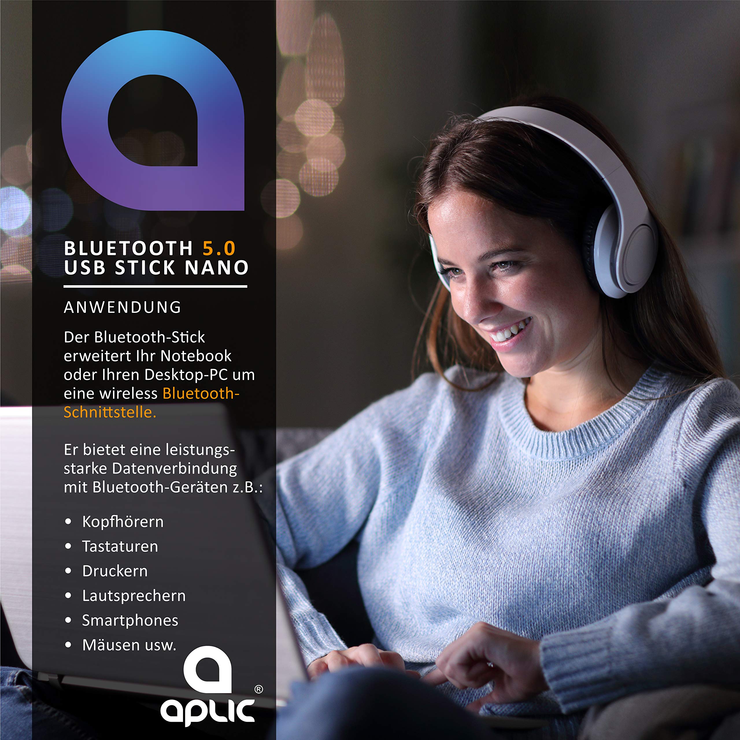 CSL - Bluetooth 5.0 USB Adapter Nano - BT V5.0 Stick Dongle