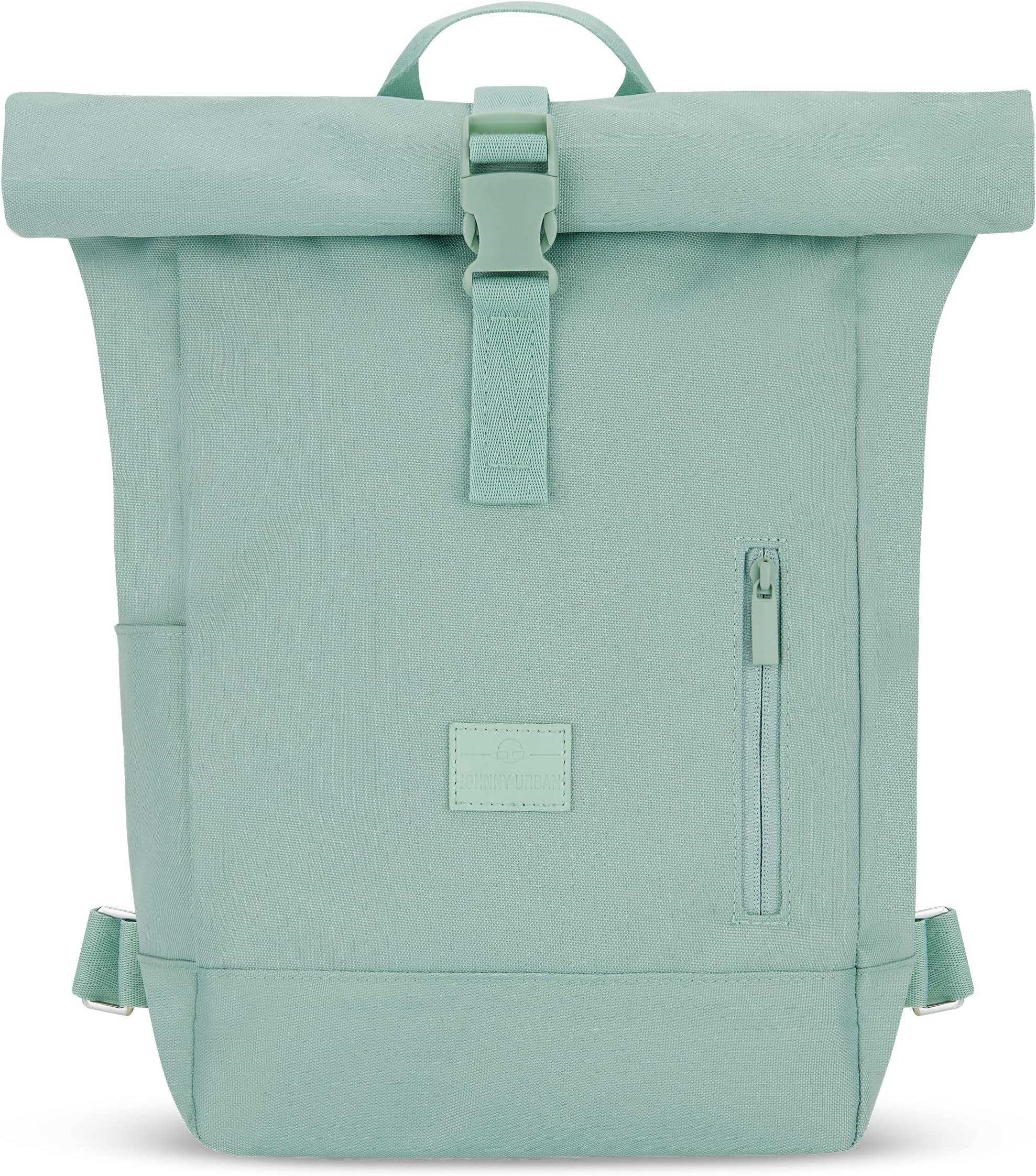 Robin Small Backpack for Men and Women - Small Rolltop Daypack with 12 Inch Laptop Compartment - Daypack for University City Business - Water-Repellent, mint, Einheitsgröße