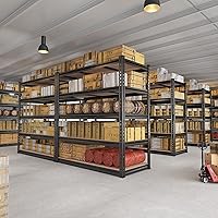 Vista 7 de REIBII Estantería de garaje de 48" de ancho, estantes de almacenamiento de 3020LBS, estantes de 5 niveles, estante resistente para garaje ajustable