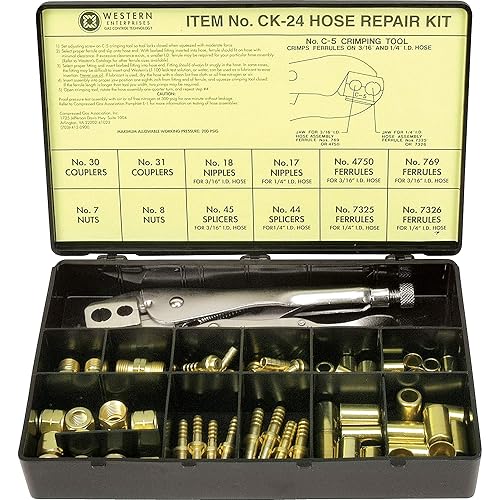 Western Enterprises CK-24 Otros kits de reparación de mangueras, accesorios/herramienta de prensado/Etiqueta a todo color/Tabla de descripción, 0.5