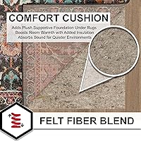 Vista 2 de Mohawk Home Almohadilla de alfombra de 5 x 7 pies 3/8 pulgadas, cojín protector 100% fieltro, comodidad prémium bajo los pies, almohadilla solo