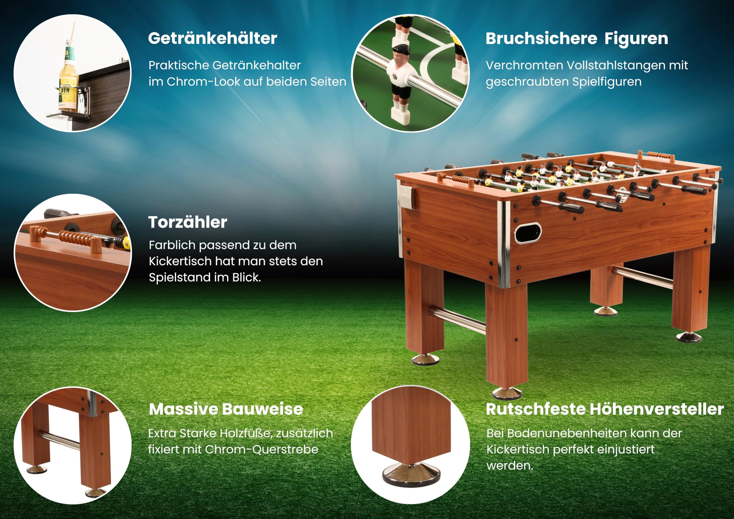 Bandito Piłkarzyki Profi Soccer Deluxe (brązowe)