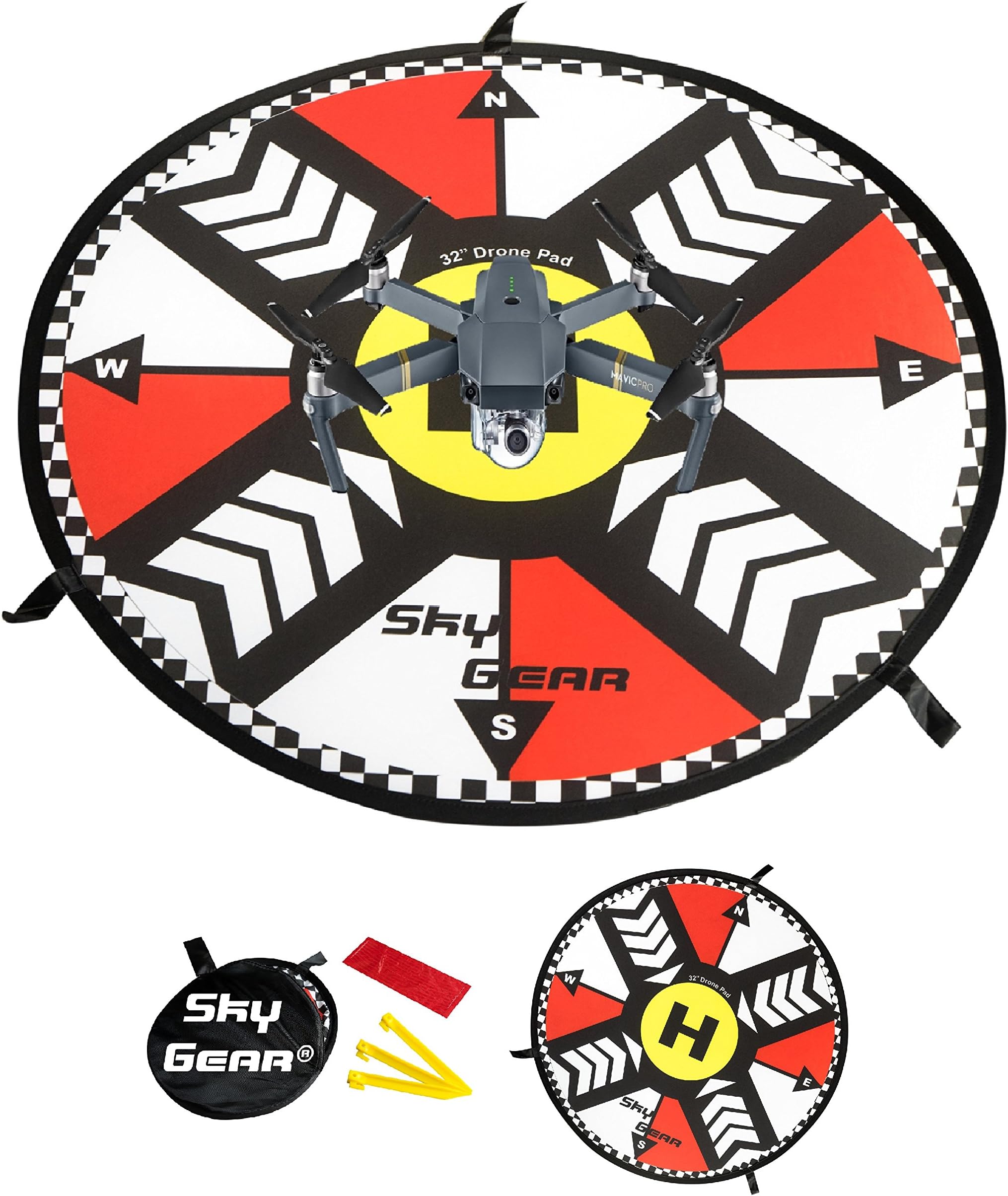 SkyGear Drone Landing Pad & Launch Pad: Light, Portable and Foldable, Perfect for Grass, Beach and Concrete Surfaces to Keep Your UAV Drone Safe During Landing (32" Diameter)