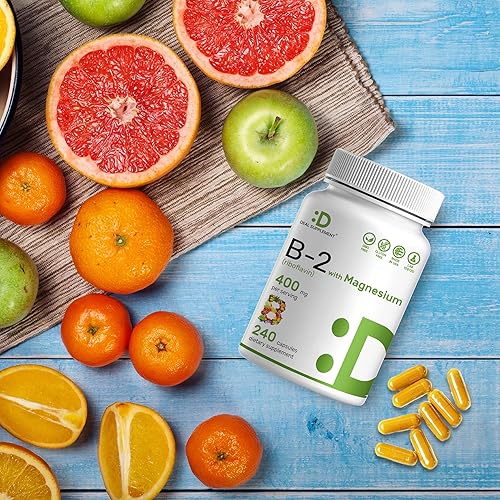 Miniatura 6 de Oferta suplemento Vitamina B2 400 mg (riboflavina) | con glicinato de magnesio 400 mg, 240 cápsulas - 2 en 1 apoya el sistema nervioso saludable,
