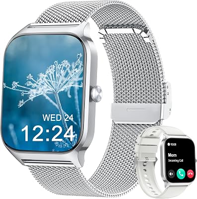 💎 84% MEGA DEAL! Popglory Smartwatch Uomo Donna Chiamate, 1.85″ Orologio Salute con Pressione Sanguigna, Frequenza Cardiaca, Sonno, 100+ Sports Fitness Tracker, Contapassi, Compatibile con Apple, Samsung, Android