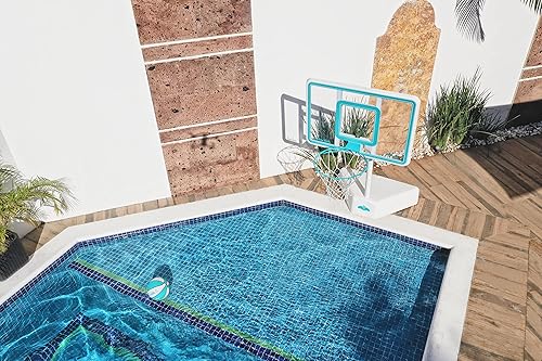 Miniatura 6 de Dunn-Rite Splash Shoot Outdoor Adjustable Height Swimming Pool Basketball Hoop w Ball Base 18 Inch Stainless Steel Rim for Adults Kids Choose