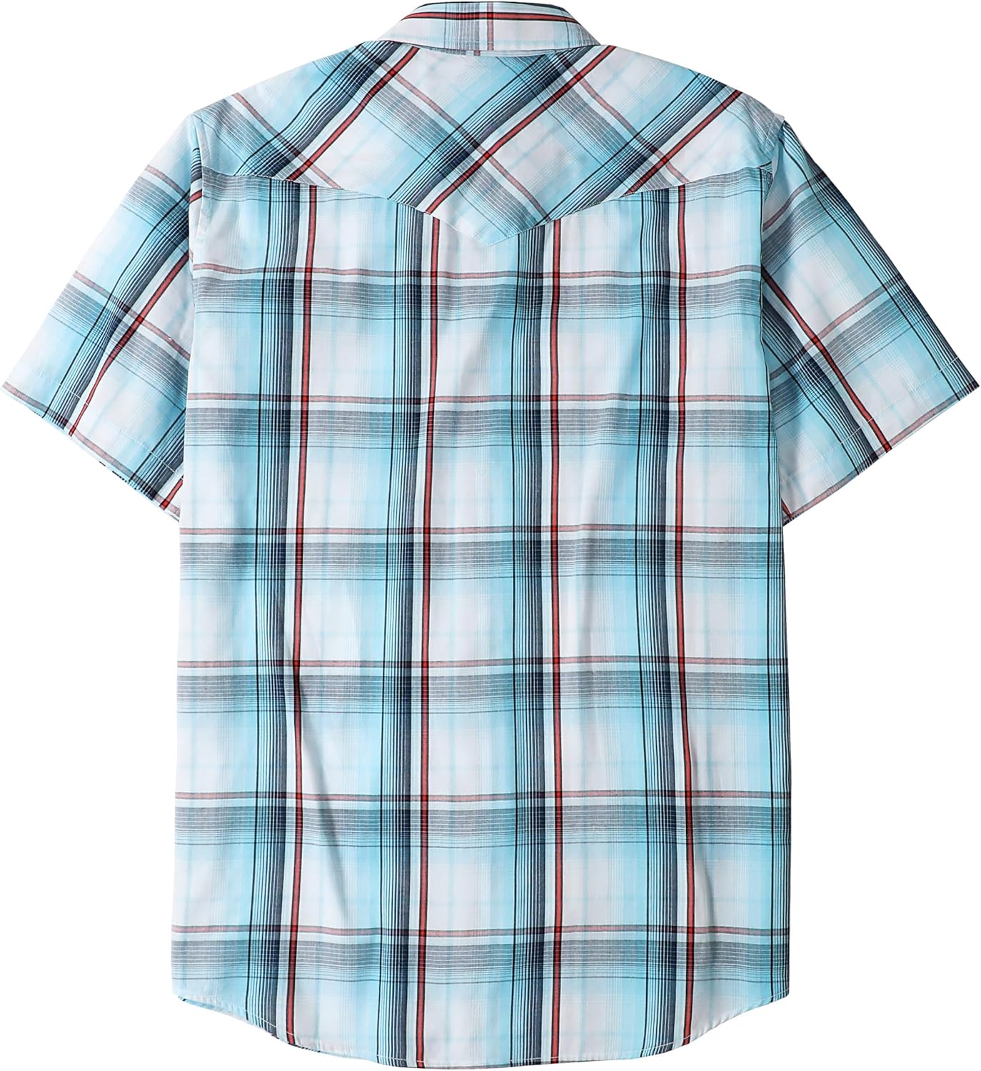 Dubinik® Western Shirts for Men Short Sleeve Plaid Pearl Snap Shirts for Men Button Up Shirt Cowboy Casual Work Shirt - Image 2