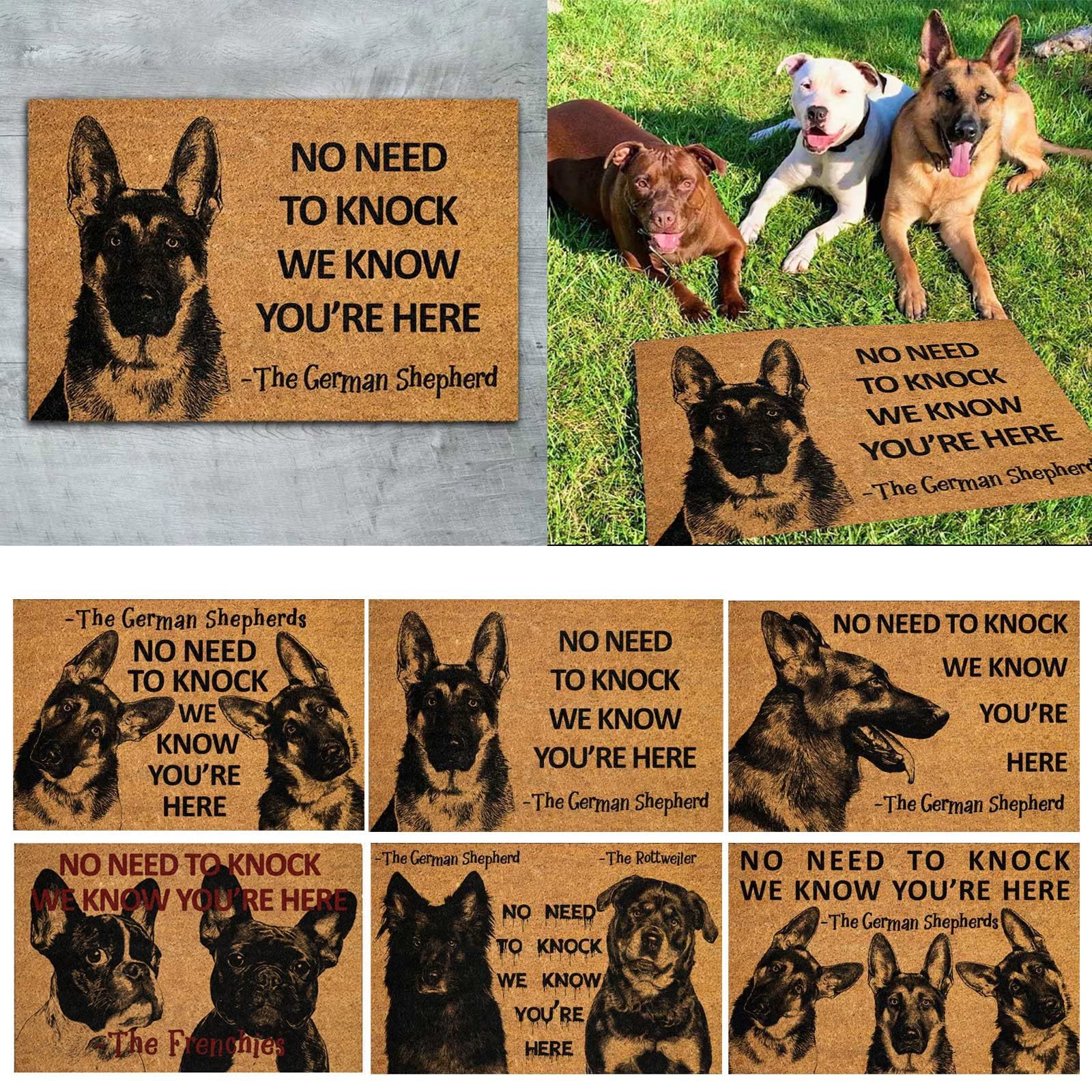 Vipomkowa Funny Dog Welcome Doormat Washable Door Mats Indoor Dirt