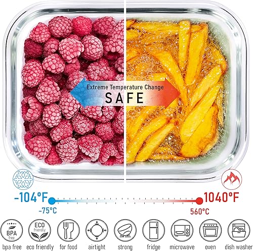 Miniatura 4 de dokaworld Juego de 4 recipientes de vidrio para almacenamiento de alimentos con tapas de bambú