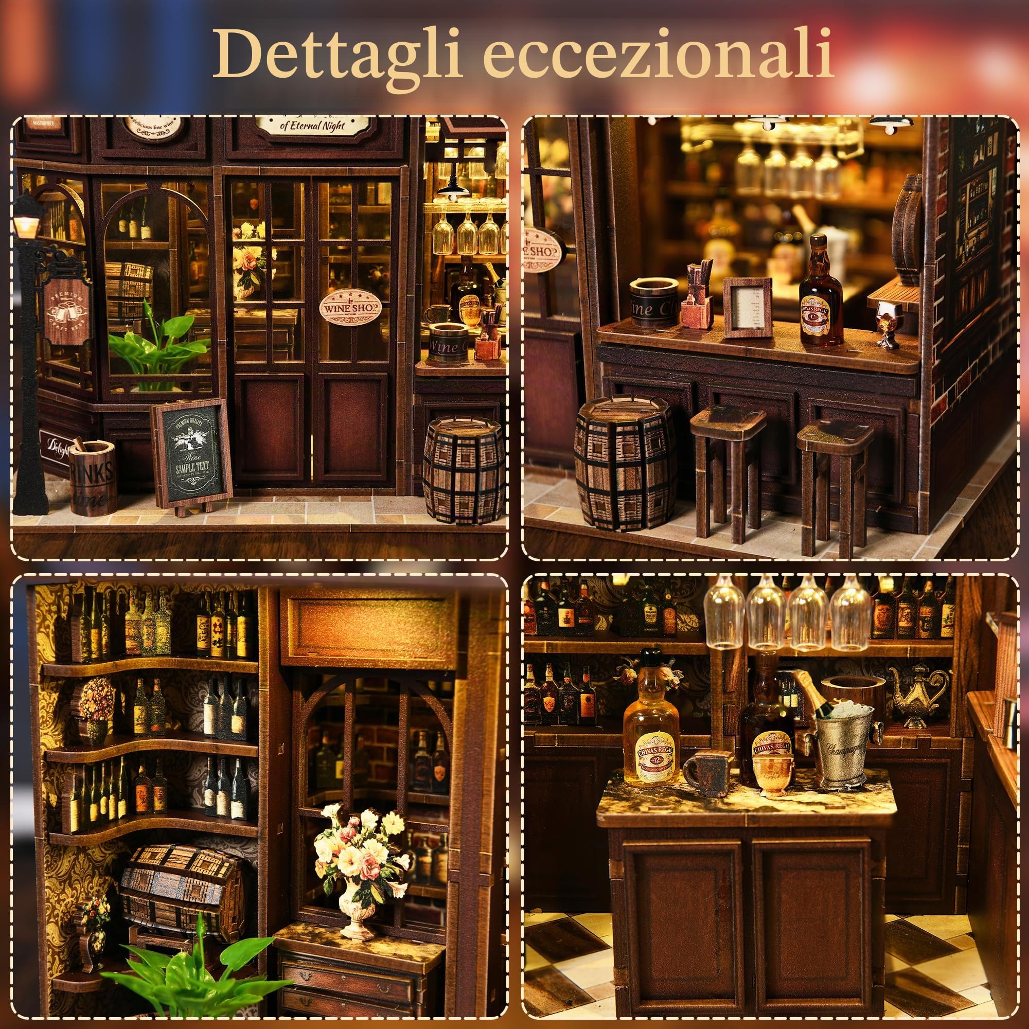 MAKEASY Book Nook Kit - Kit Casa in Miniatura Fai-da-Te per Adulti e Adolescenti, Puzzle 3D in Legno Inserto Decorativo per Libreria, Kit Modellino Tiny House Booknook, Regali Creativi per Famiglia e