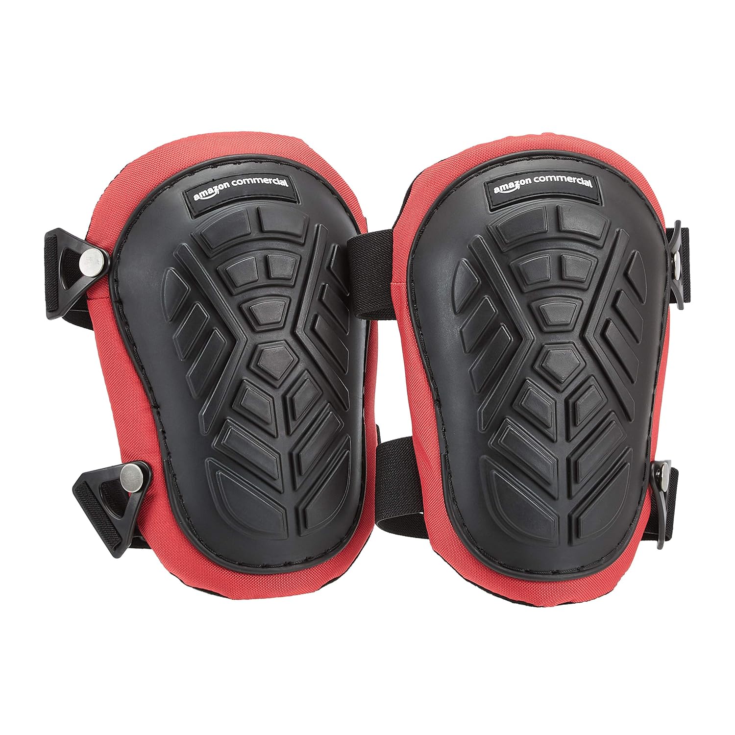 AmazonCommercial Non-Marring TPR Cap Knee Pads, 9.5 in, Black, 6 pair