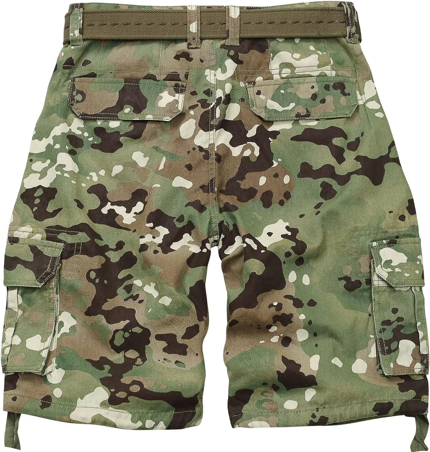 KOCTHOMY Men's Camo Cargo Shorts Relaxed Fit Casual Cotton Shorts with Multi-Pockets No Belt