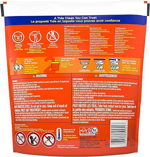 Miniatura 91 de Tide PODS - Cápsulas de detergente líquido para lavandería, compatible con lavadoras de alta eficiencia, 42 unidades, limpieza potente 3 en 1 en un