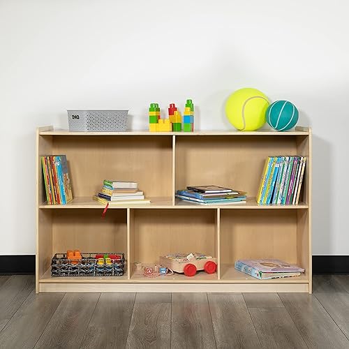 Miniatura 74 de Flash Furniture Hercules Series - Gabinete de almacenamiento de madera de 5 secciones para aula, gabinete de almacenamiento para aula escolar con 5