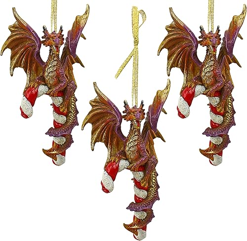 Miniatura 54 de Design Toscano Frost The Gothic Dragon - Adorno navideño para decoración navideña, 3 pulgadas de ancho, 3 pulgadas de profundidad, 5 pulgadas