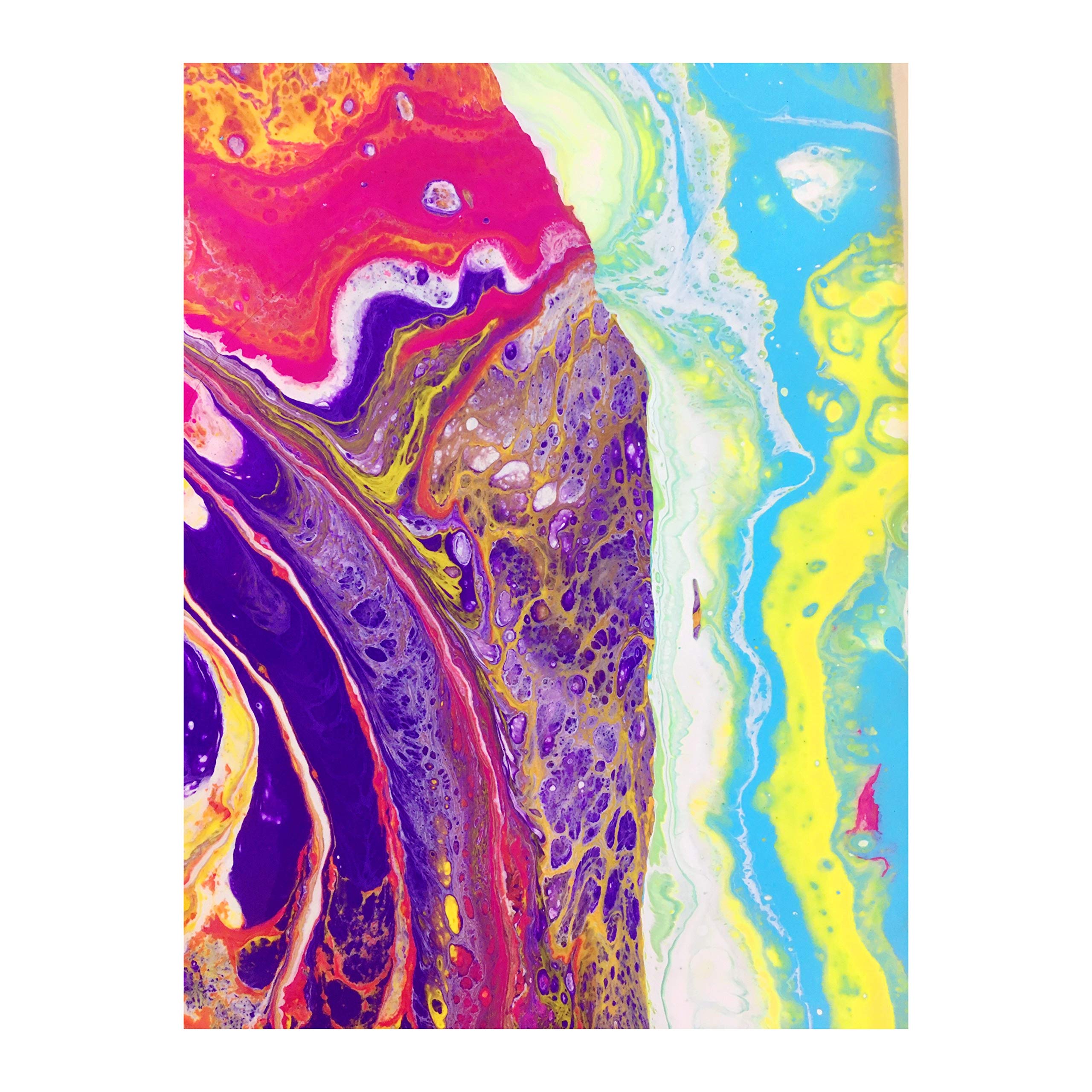 Resin Pro Durchsichtiges Epoxidharz für Kunst, 1,6 kg, Set mit Neon-Pigmenten und runder Leinwand, ideal für pour paint