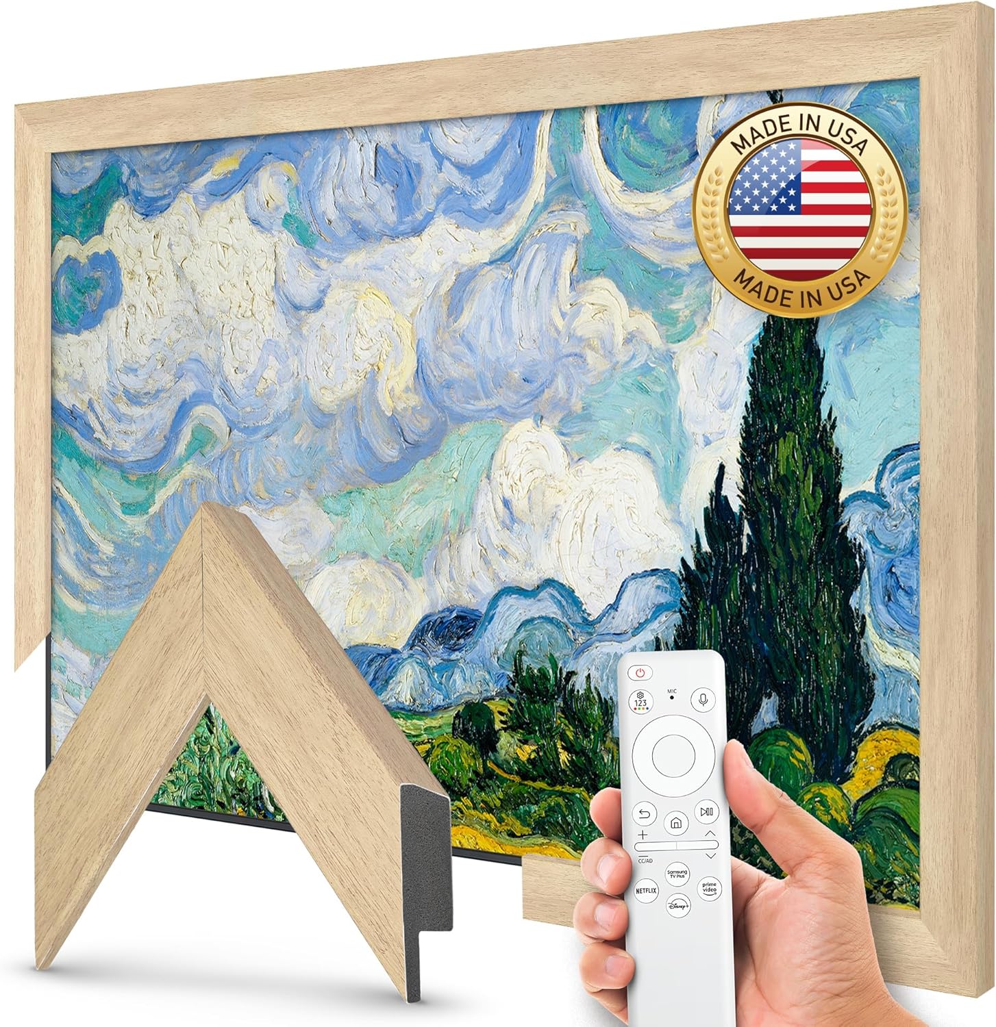 Museum Maple 43" Slim Deco TV Frame - Compatible ONLY with Samsung The Frame TVs (Fits 2021-2026, LS03A, LS03B, LS03C, LS03D, LS03FA)