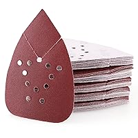 Vista 12 de Hojas de lija para lijadoras de ratón Black and Decker, 50 unidades de papel de lija de grano 60, 80, 120, 150, 220, surtido con puntas adicionales