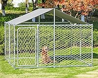 Vista 1 de Grepatio Perrera exterior para perros con carcasa impermeable para perros grande, jaula de acero galvanizado con bloqueo seguro