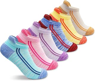 No Show Socks Womens, 6 Pairs Ankle Socks for Women Athletic Running Casual Novelty Low Cut Heel Tab Socks Size 5-10