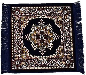 Navrudra Prayer/Aasan/Pooja/Meditation Multipurpose Mat Velvet 20x20 inches (Blue)