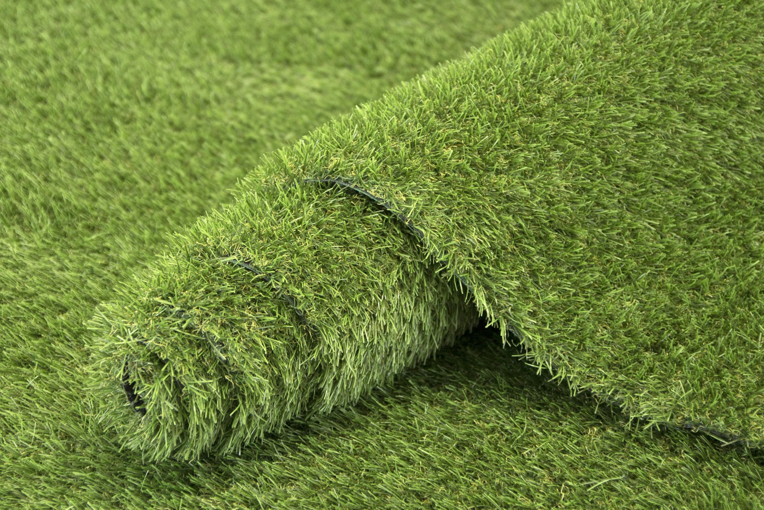 Kunstrasenteppich Outdoor 100x150 cm, Rasenteppich für Balkon und Garten, Kunstrasen Soul als natürlich 28mm grün - gelb, Artificial Grass, Wasserdurchlässig Kunstrasen Rollrasen mit Meterware