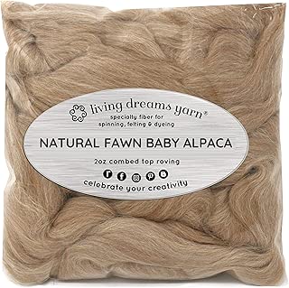100% Baby Alpaca Fiber for Spinning, Blending, Felting & Dyeing. Natural Fawn Combed Top. - coolthings.us