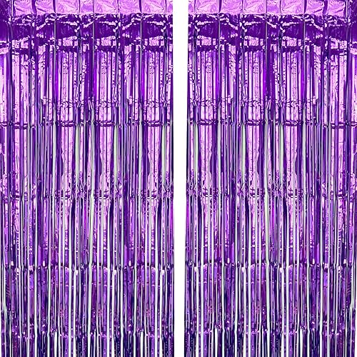 Miniatura 8 de CHRORINE 2 cortinas de arcoíris de 3.3 ft x 8.2 ft, cortina de flecos de papel de aluminio de oropel para princesa, unicornio, sirena, pastel, arco