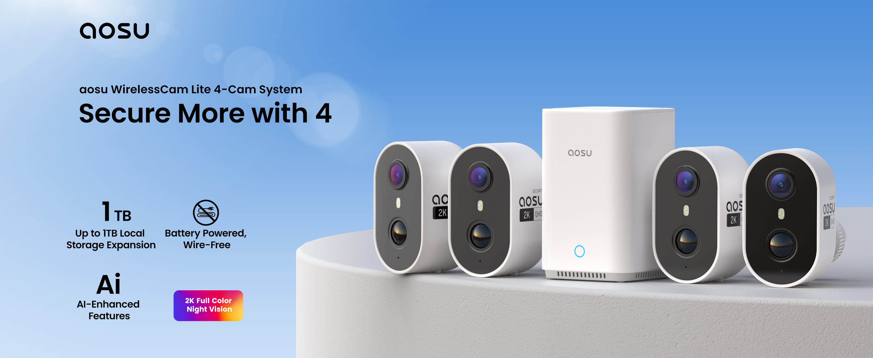 Amazon.com : aosu Wireless Outdoor Security Camera Kit with