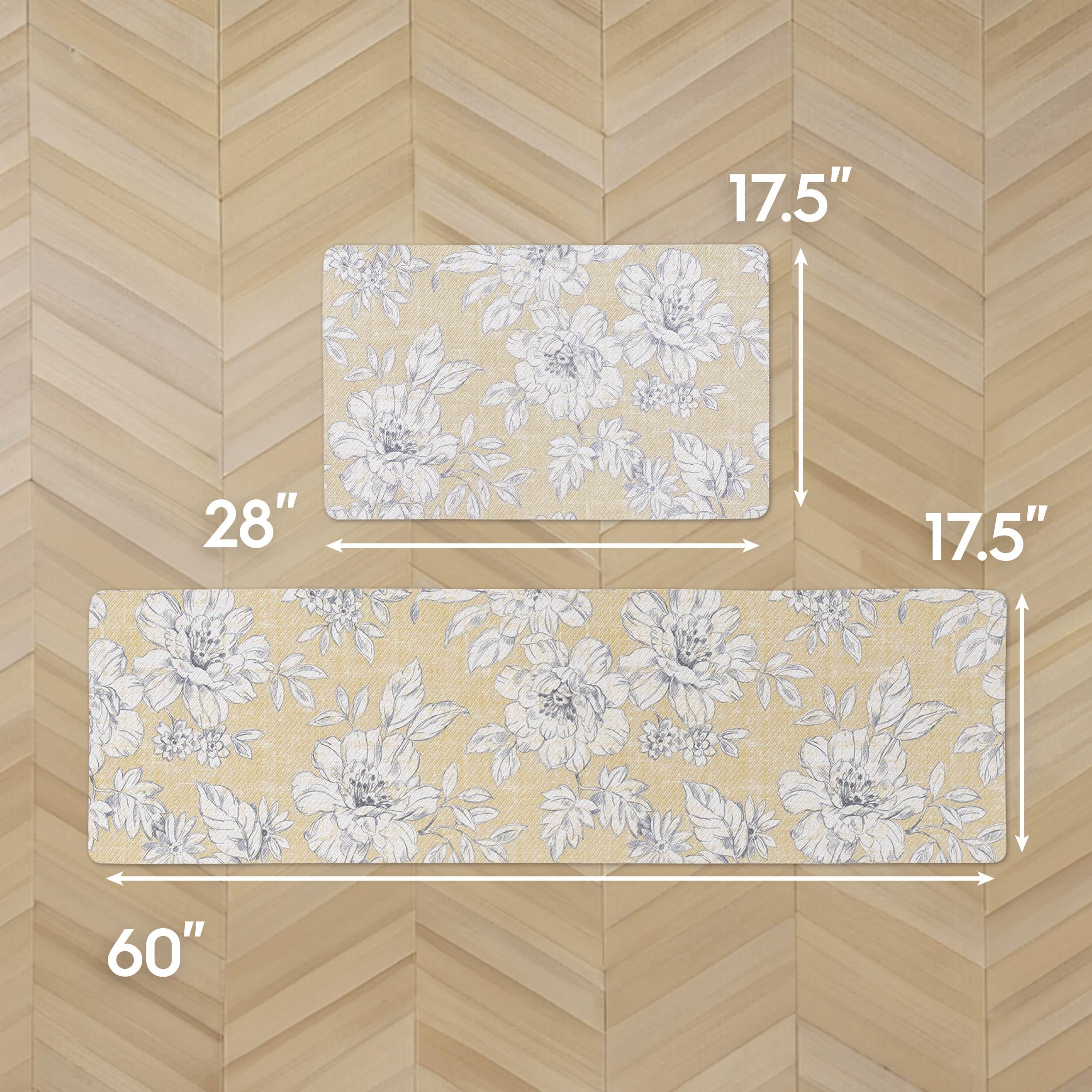 Amazon｜Laura Ashley - 抗疲労キッチンマット、アイリスの花柄 