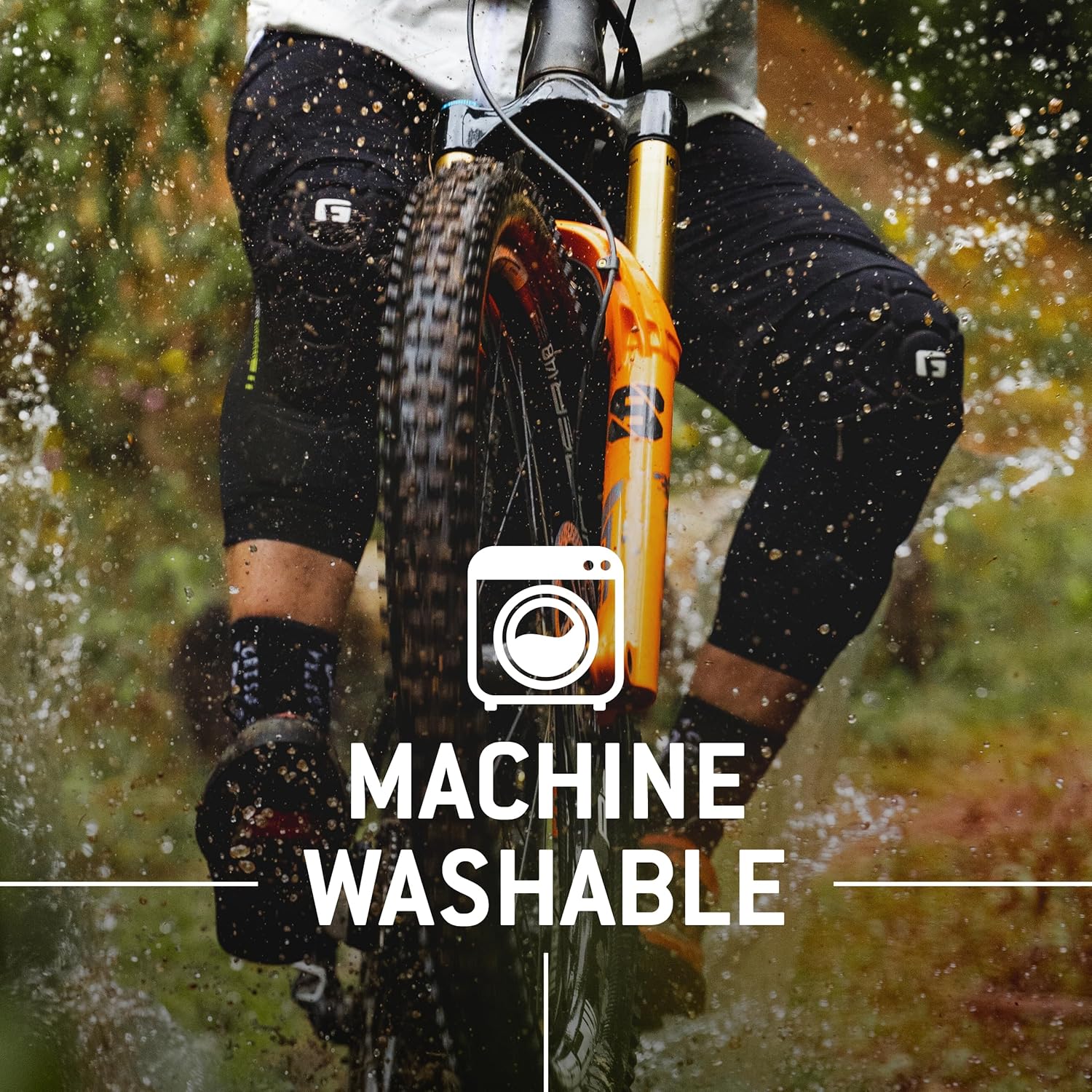 G-Form Pro-Rugged 2 MTB Knee Guards - Compression Knee Gear for Protection - Comfortable for Men & Women - Breathable & Durable Guards for Mountain Biking - Black, Adult Medium - Image 6