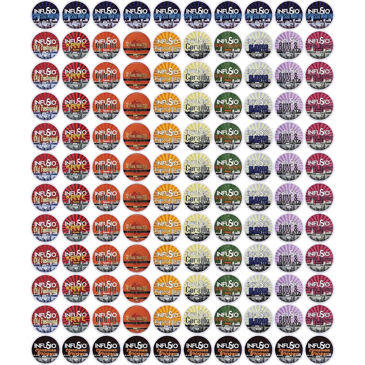 InfuSio Flavored Coffee Pods Variety Pack, 120 Count