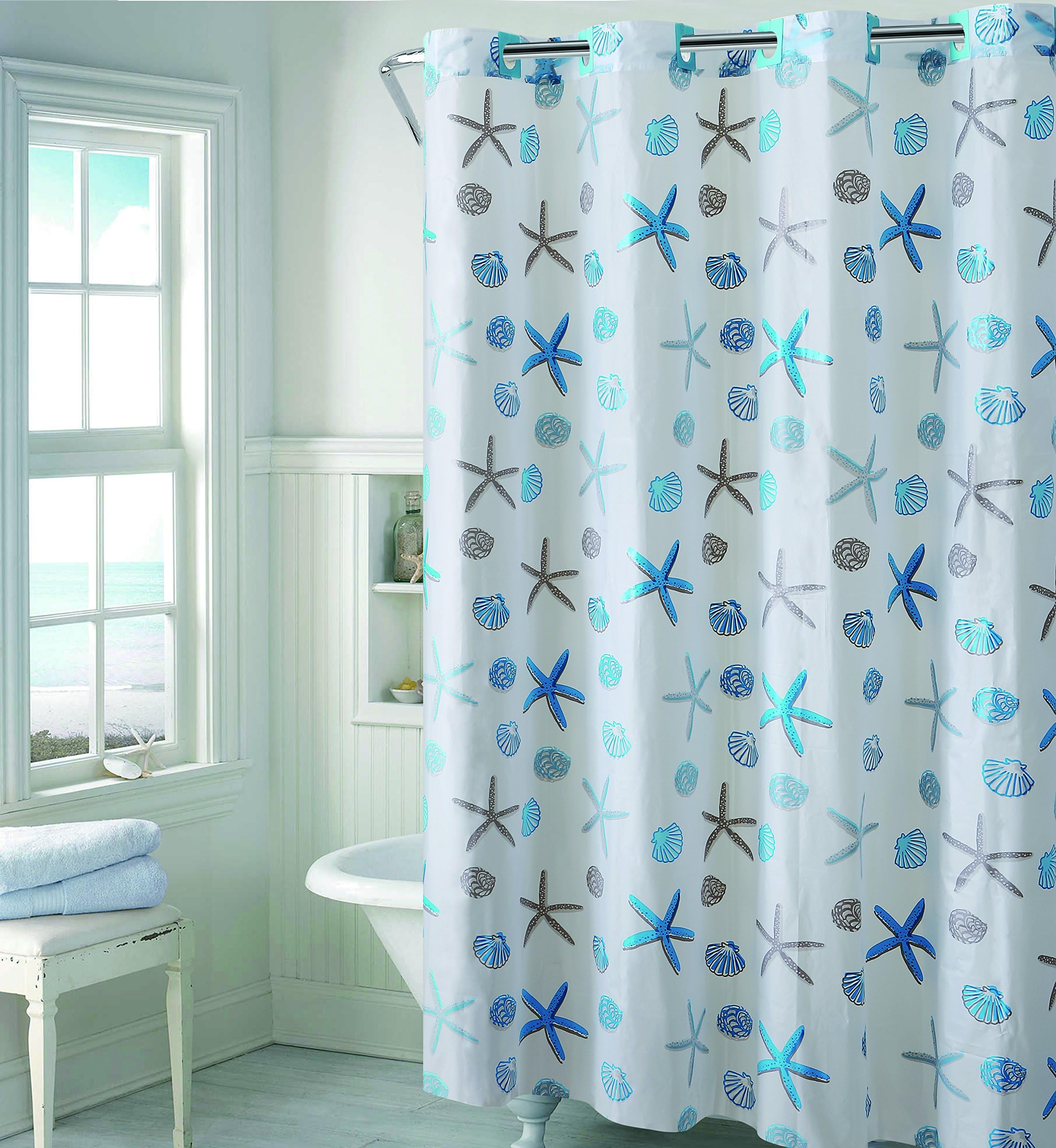 Arcs & Angles EZ On Seashell Shower Curtain