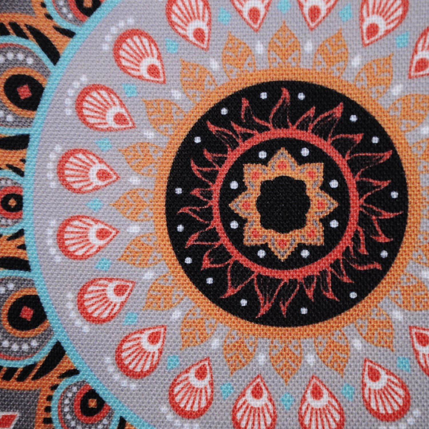 CaliTime Pack of 2 Soft Canvas Throw Pillow Covers Cases for Couch Sofa Home Decor Retro Mandala Pattern Compass Medallion 18 X 18 Inches