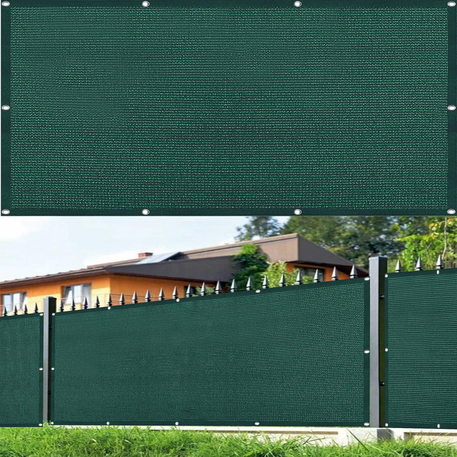 Brise vue balcon 140 x 340 cm vert opaque résistant au vent