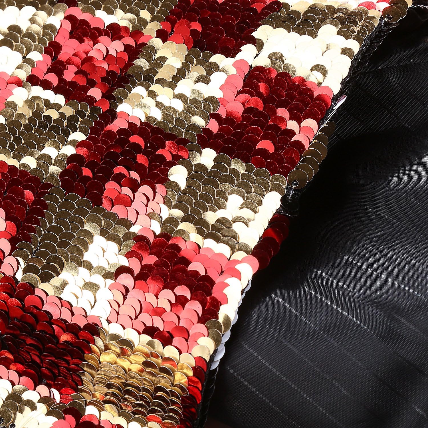 Mens Fashion Double-Side Color Red Gold Black White Plaid Sequins Blazer Suit Jacket